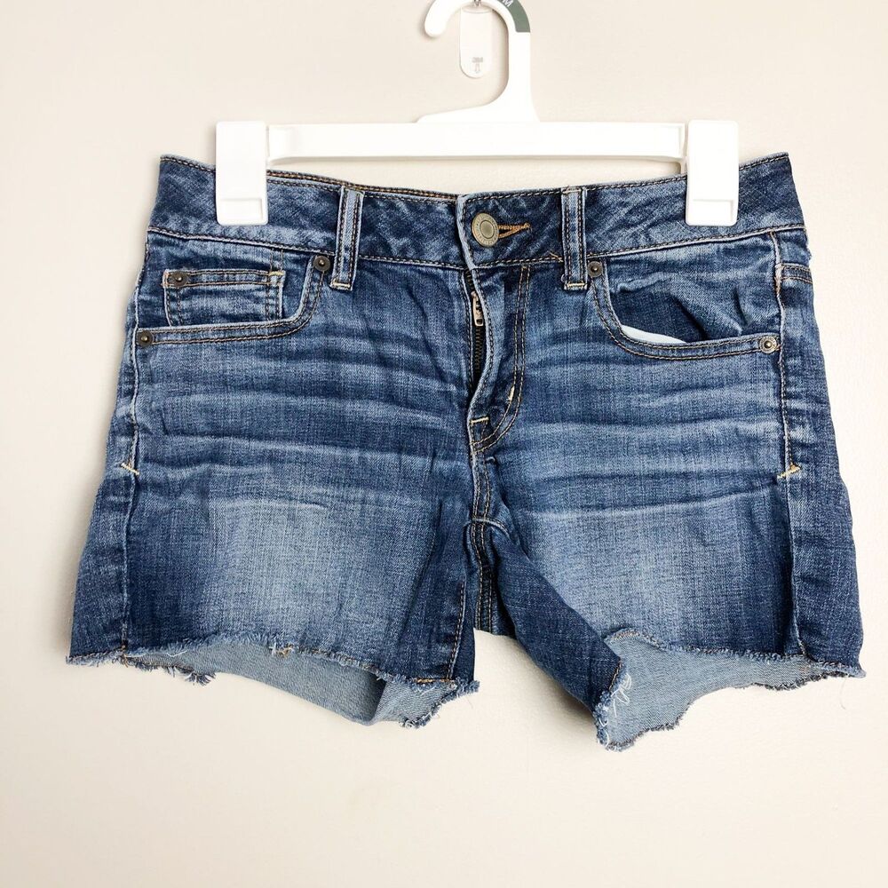 American Eagle Super Stretch Dark Wash Shortie Shorts 2
